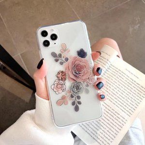NEW iPhone 12/11/Pro/Max/XR Pink Rose case